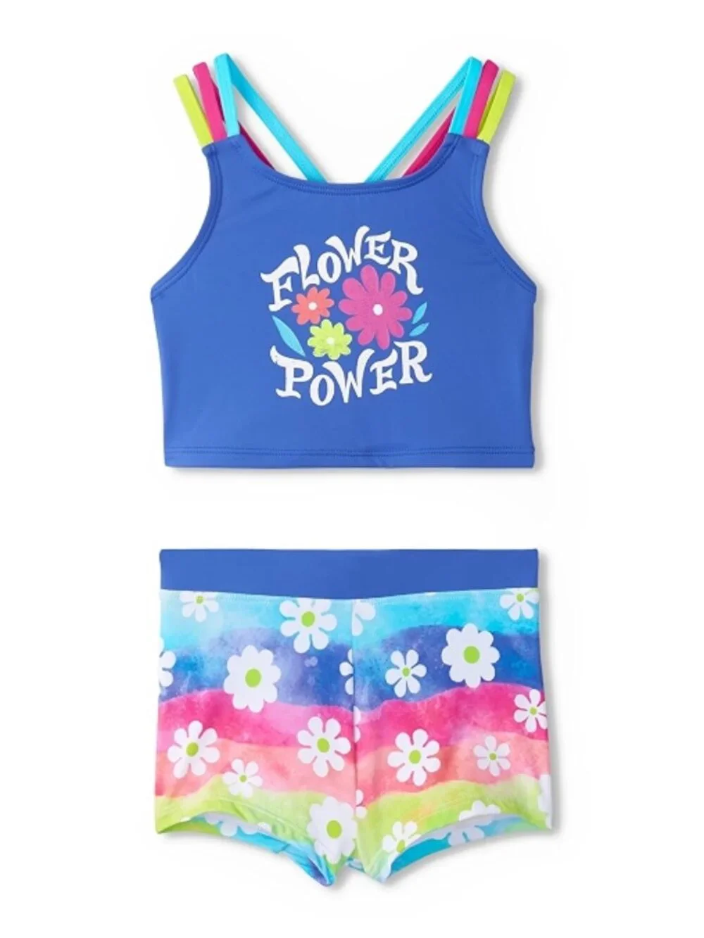 Hatley Girls Swimsuit Set Rainbow Flower Size 2 NWT